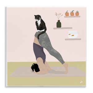 Stupell Industries Downward Cat Yoga Pose Wall Plaque Art - 1 of 4