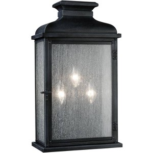 Generation Lighting Pediment 18 1/4" High Zinc 3-Light Outdoor Wall Light - 1 of 4