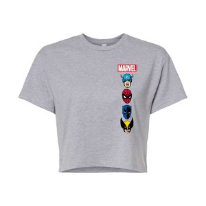 Women's - Marvel - Logos Cropped Graphic T-Shirt - 1 of 4