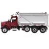 Peterbilt 567 SFFA Tandem Axle with Pusher Axle OX Stampede Dump Truck Red and Chrome 1/50 Diecast Model by Diecast Masters - 2 of 4