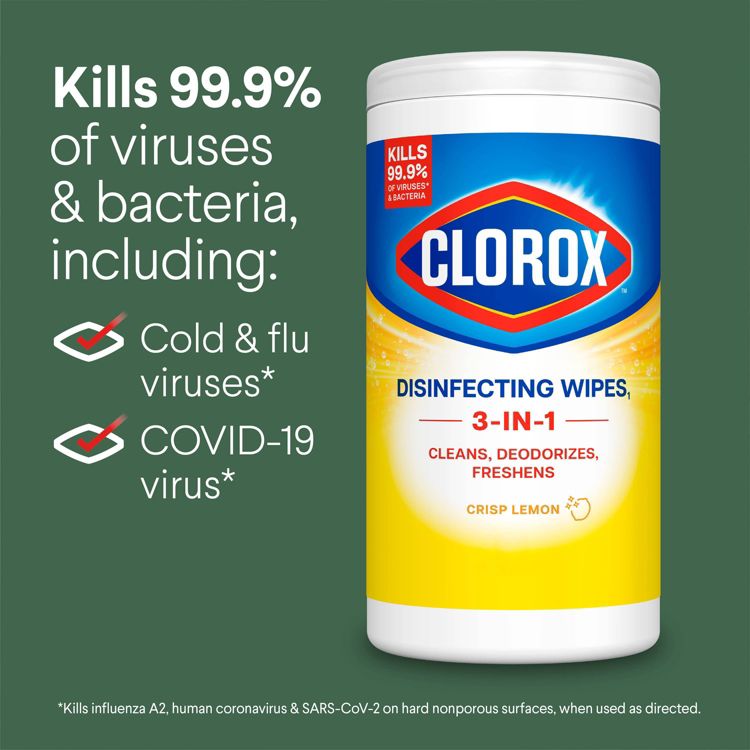 Clorox Crisp Lemon Disinfecting Wipes Bleach Free Cleaning Wipes, 6 of 8