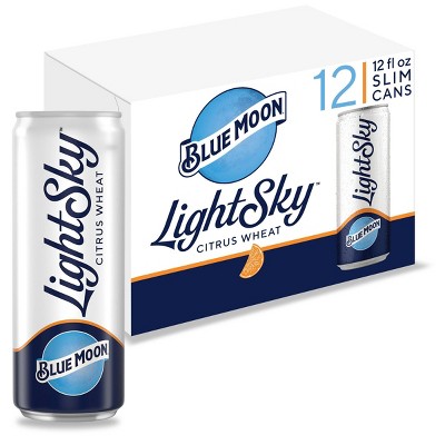 Blue Moon Light Sky Citrus Wheat Beer - 12pk/12 fl oz Slim Cans