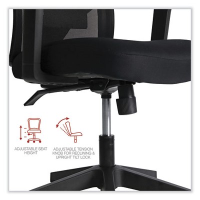 Black Mesh and Fabric Adjustable Task Chair with Fixed Arms