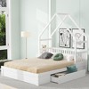 GDFStudio Jamie Wood Queen Size House Platform Bed with Guardrail and 2 Drawers - 2 of 4