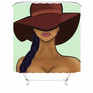Woman In A Hat Shower Curtains for Bathroom Waterproof Fabric Bath Curtain Durable Soft Stylish Bathroom Decor 72x72 Inch - 1 of 1