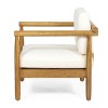 Christopher Knight Home Bonsallo Outdoor Acacia Wood Club Chair with Weather-Resistant Cushions, Teak/Cream - 3 of 4