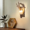 YIYIBYUS Retro Brown Antler Wall Sconce with Resin Shade for Bedroom - 3 of 4