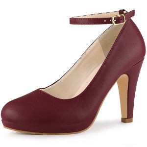 Perphy Women's Mary Jane Platform Ankle Strap Stiletto Heel Pumps - 1 of 3