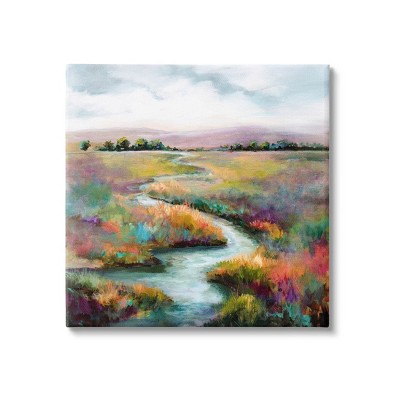 Stupell Industries Vivid River Flowing Rural Vegetation Canvas Wall Art