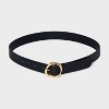 Women's Round Sculptural Buckle Belt - A New Day™ Black - image 2 of 3