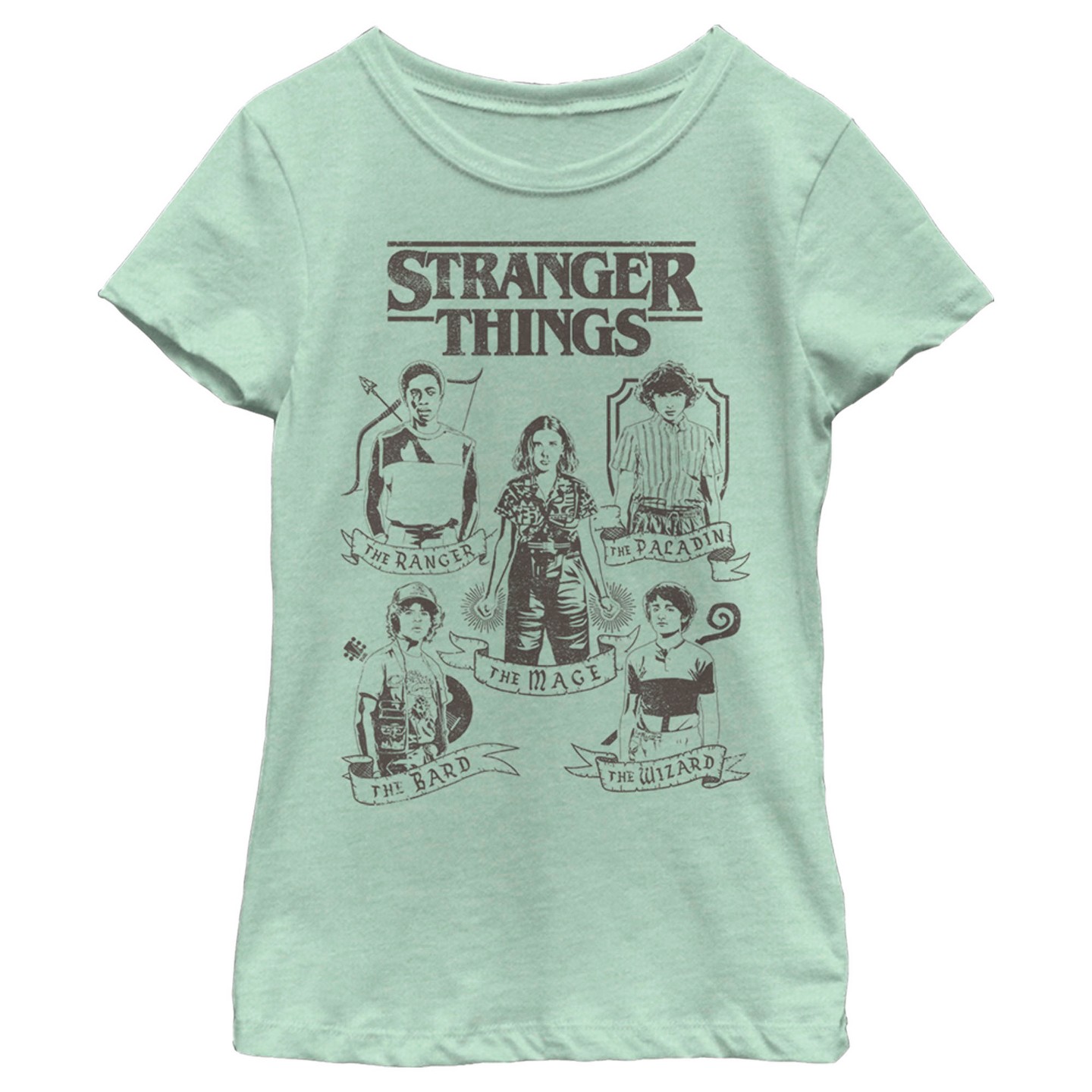 Футболка Stranger Things Group Shot Classes T-Shirt - Mint для девочек, цвет: Мятный — фото 1
