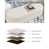 Aoibox Oval Storage Bench with Linen Fabric Upholstery and Solid Wood Legs, Ottoman Bench for Living Room, Bedroom, or Entryway in Beige - 3 of 4