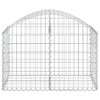vidaXL Galvanized Iron Arched Gabion Basket, Decorative and Sound-Insulating Garden Barrier with Durable Construction and Wide Application, Silver - 3 of 4