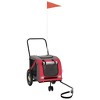 vidaXL Pet Bike Trailer Red and Black Oxford Fabric and Iron 48" x 20.5" x 20.9" - 2 of 4