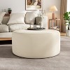 VYNXARIA Cream Round Ottomans and Benches - 16" High x 30" Wide, Versatile and Elegant Design - 2 of 4