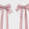 Satin Hair Bow Clip with Pearl Heart Set 2pc - Wild Fable™ Pink - 3 of 3