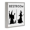 Stupell Industries Rustic Witch & Wizard Halloween Restroom Sign Framed Giclee Art, Gray, 24" x 24" - 2 of 4