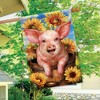 Happy Piglet Fall House Flag Sunflowers Autumn 28" x 40" Briarwood Lane - 4 of 4