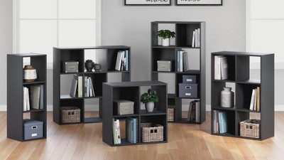 Langdrew Black 8-Cube Wood Organizer Shelf