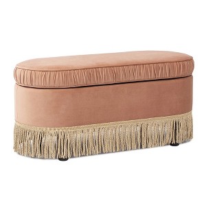 Jennifer Taylor Home Serena 38" Oval Storage Bench Ottoman - 1 of 4