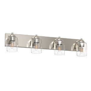 DORESshop 4-Light Nickel Vanity Light with E26 Sockets, Non-Integrated Bulbs, Modern Bathroom Wall Fixture - 1 of 4