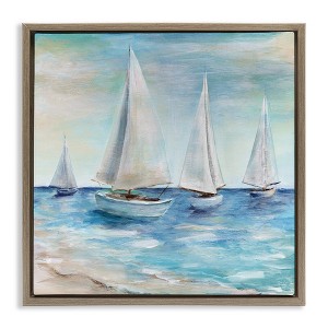 Stupell Industries Sailboats Floating Peacefully, 18" x 18" - 1 of 4