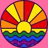 Design By Humans Summer LGBTQIA+ Pride Sunset Ocean By krobilad Racerback Tank Top - 2 of 2