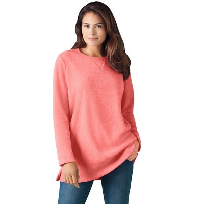 Woman Within Plus Size High Pile Fleece Sweatshirt