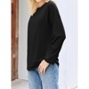Imily Bela Women's Oversized Long Sleeve Crewneck Tunic Tops Soft Casual Loose Blouse - 3 of 4