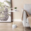 Side Table in White 25"H – Modern Marble Base & Powder-Coated Iron Top Accent Table by Zuo Modern - 2 of 4
