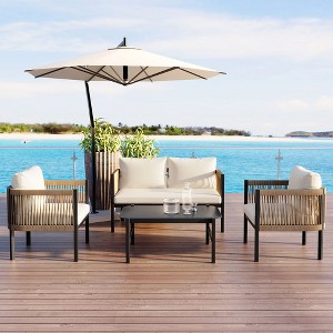 Multi-person Outdoor Sofa Combination with A Table, Suitable for Garden, Backyard and Balconies - 1 of 4