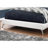 Monarch Specialties Bed Queen Size Platform Bedroom Frame Upholstered Pu Leather Look Metal Legs White Chrome Contemporary Modern - image 3 of 4