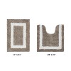 Hotel Bath Rug 100% Premium Cotton Tufted Weave Two Tone Reversible 2 Piece Bathroom Rug Set, Super Soft & Water Absorbent, Machine Washable Bathmat - 2 of 4