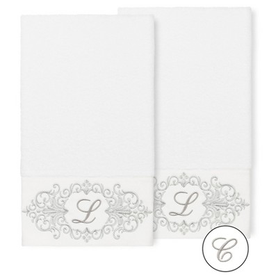 Set of 2 Monogrammed Towels  - Linum Home Textiles
