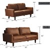 Hybition Leather Sofa Set Modern Sofa & Loveseat Set 2 Piece Couch Set with Wooden Legs for Living Room, Apartment - 2 of 4