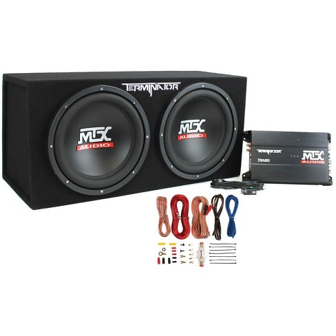 Mtx Tnp212d2 Dual Loaded 1200w Car Subwoofer Enclosure Audio With Sub Box, Mono Block Amplifier, And Amplifier Amp Complete Wiring Install Kit : Target