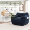 MOONMISS Teddy Fabric Bean Bag Sofa Chair with Armrests Stuffed High-Density Foam in Living Room,Bedroom Reading - 3 of 4