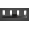 Toltec Lighting Belmont 4 - Light Vanity in  Matte Black with 2.5" White Muslin Shade - 2 of 2
