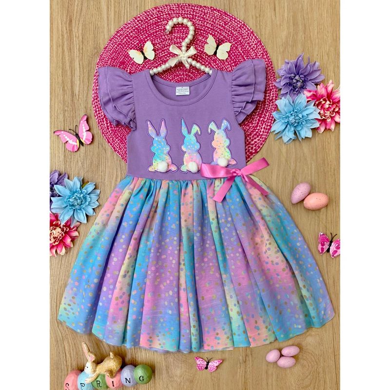 Make It Rain-bows Multicolor Tutu Easter Dress - Mia Belle Girls, 4 of 5