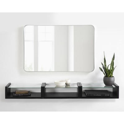 Zayda Sleek Silver Aluminum 24x36 Rectangular Wall Mirror