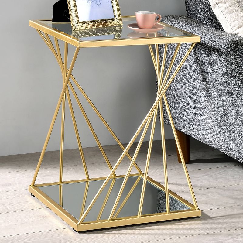 Rathlin Glass Top Side Table with Glass Top Gold - miBasics, 3 of 6