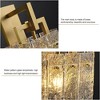 Angel Sar Modern Wall Sconce, Brass 1-Light Wall Light with Water Ripple Glass Shade, Geometric Design - 4 of 4