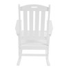 Gulches White Outdoor Rocking Chair All-Season HIPS Material with 304 Stainless Steel Accessories, Classic Vertical Slat Back, Spacious Seat - 4 of 4