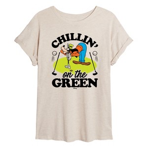 Women's - Disney - Chillin On The Green Oversized Graphic T-Shirt - 1 of 4