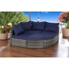8-Piece Outdoor Wicker Sofa Set with Curved Sofa & Sectional L- Shaped Patio Furniture & Patio Conversation Set Coffee Table, Rattan & Cushions - 4 of 4