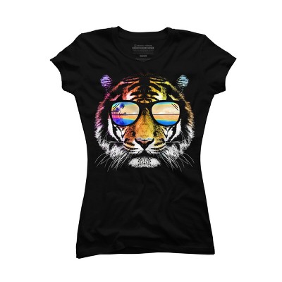 Junior's Design By Humans Summer Tiger By clingcling T-Shirt