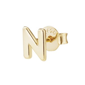 Adornia 14k Gold Vermeil .925 Sterling Silver Single Initial Stud Earring - 1 of 2