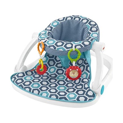 Fisher-Price Portable Baby Chair, Sit-Me-Up Floor Seat with 2 Removable Toys & Washable Seat Pad, Honeycomb