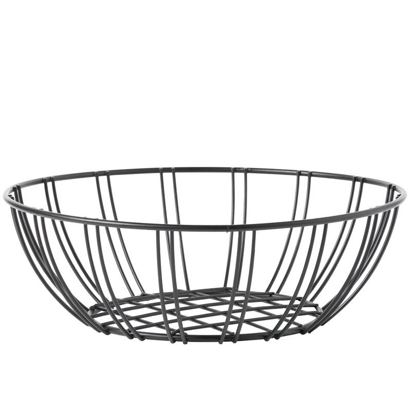 Black Iron Wire Fruit Bowl for kitchen counter, Storage Basket for Fruits, Vegetables, and Bread, Set of 2, 4 of 6