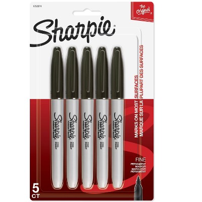 Sharpie 5pk Permanent Marker Fine Tip Black